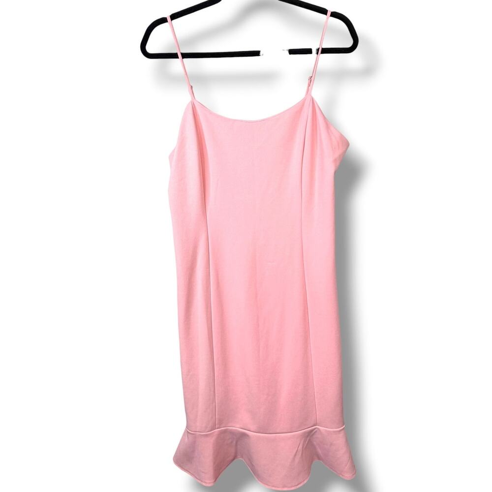 Betsey Johnson Blush Pink Ruffled Spaghetti Strap Mini Cocktail Dress Size 8